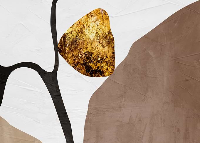 Abstract Shapes with Gold Accent