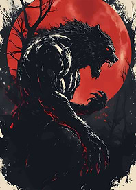 Werewolf under a blood moon