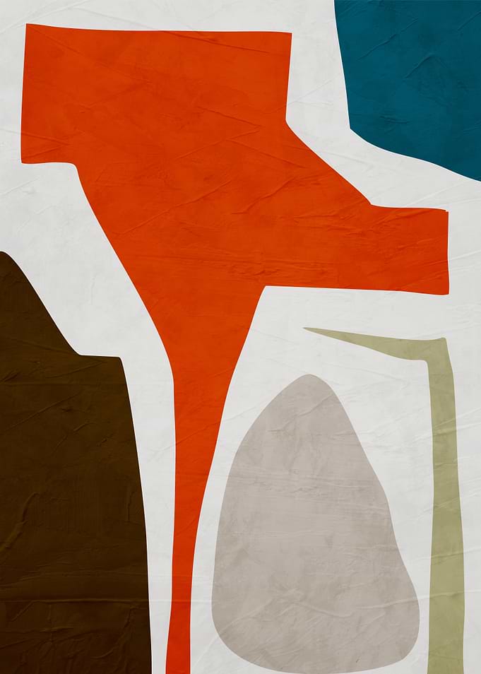 Abstract Shapes in Orange, Brown, and Teal