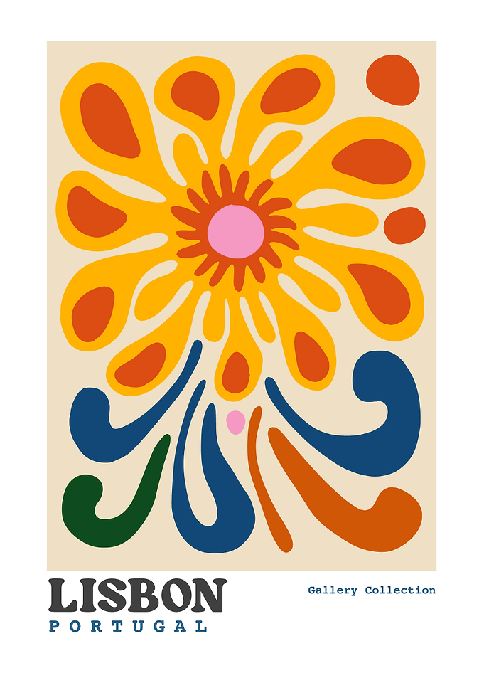 Lisbon Portugal Abstract Floral Art Print