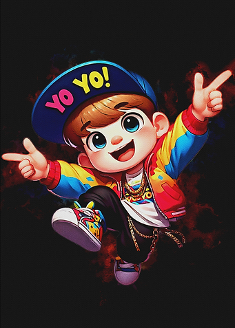Cartoon Boy with Yo Yo Cap
