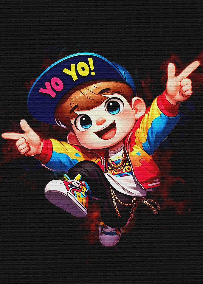 Cartoon Boy with Yo Yo Cap