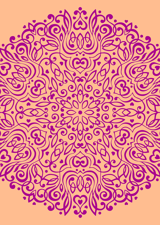 Purple Mandala on Peach Background