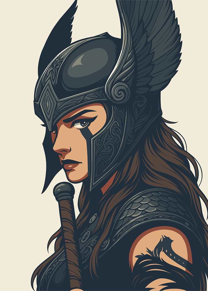 Valkyrie Warrior Woman Portrait