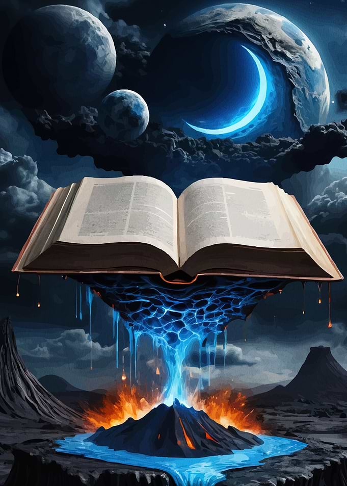 Book Above Volcanic Landscape