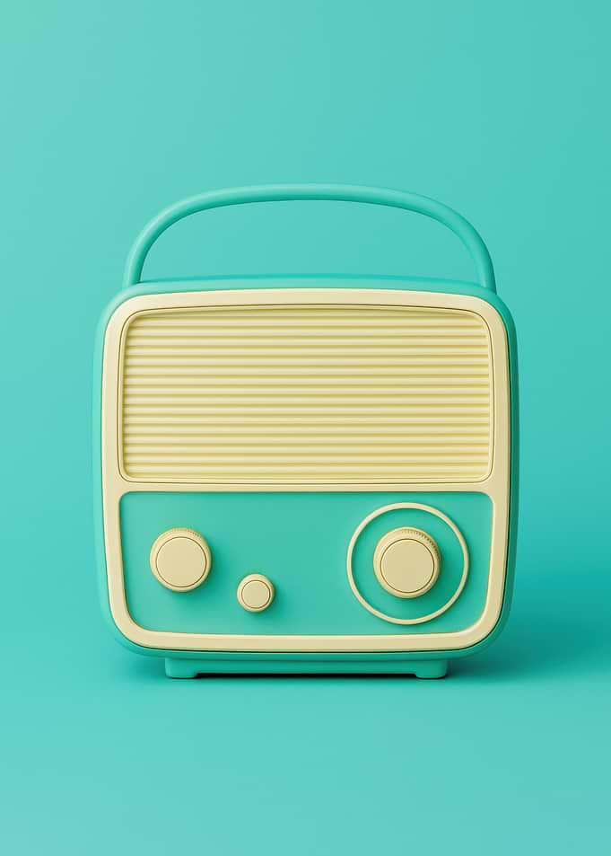 Retro Mint Radio Pop Art Poster