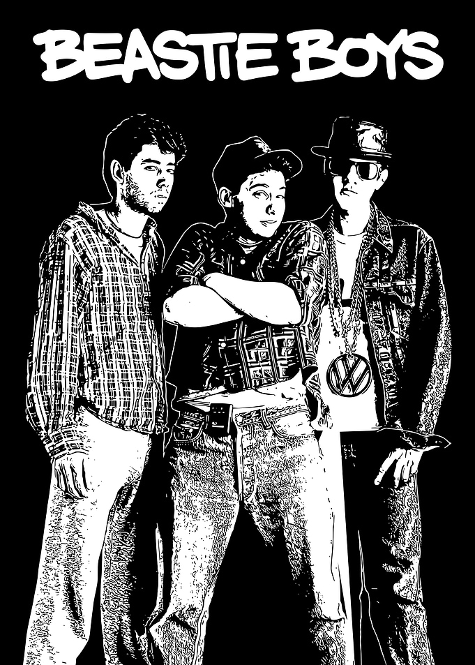 Beastie Boys Black and White Portrait