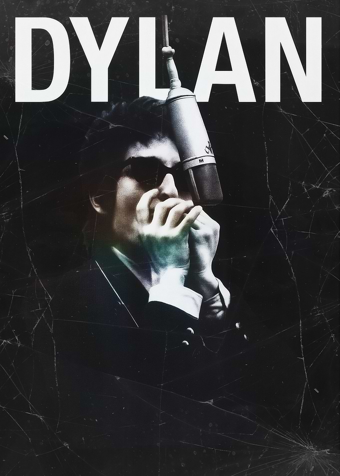Bob Dylan Portrait with Harmonica