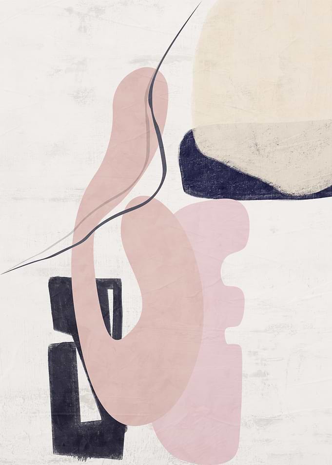 Abstract Shapes in Pink and Navy