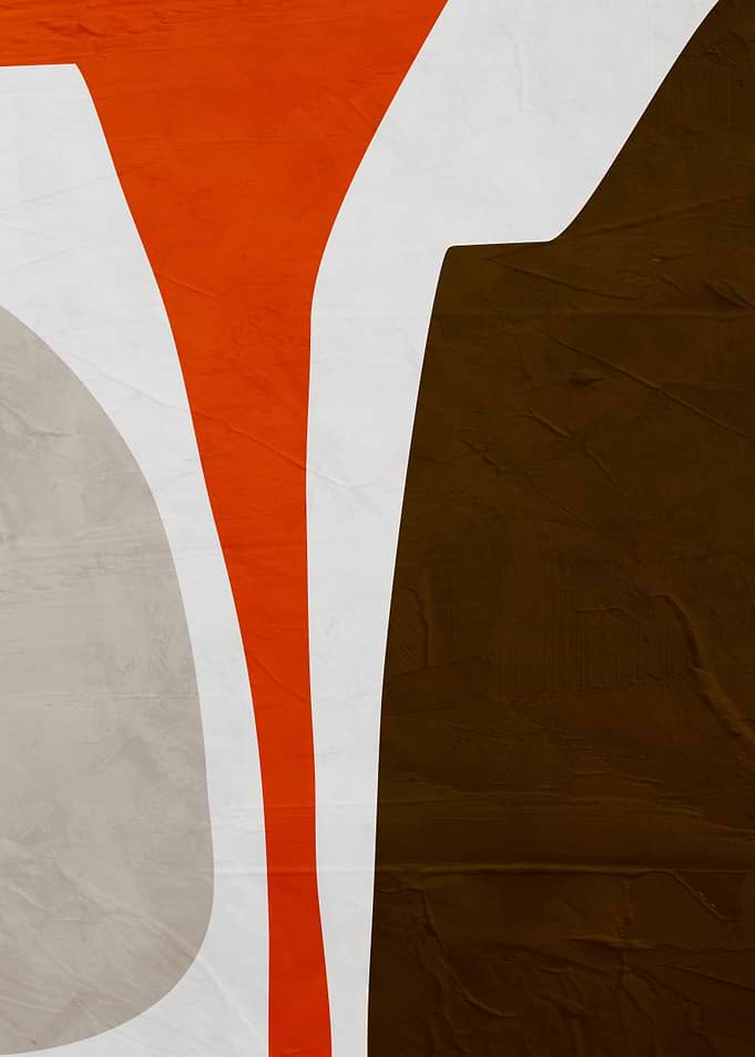 Abstract Shapes in Orange, White, Brown