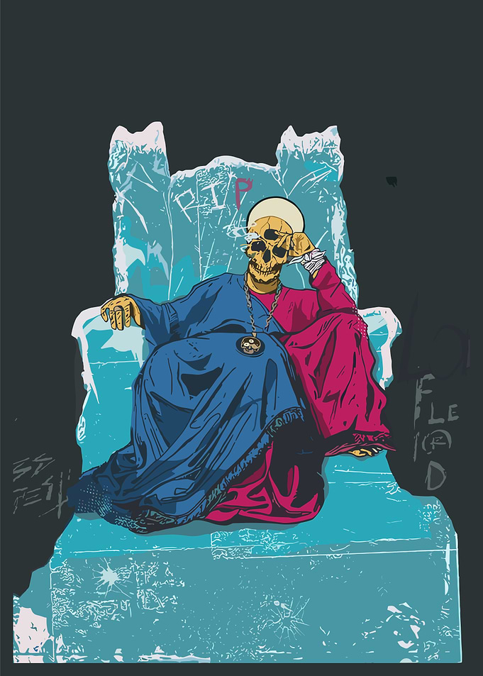 Skeleton King on Throne