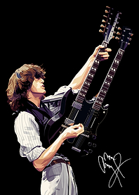 Jimmy Page Double Neck Guitar Illustration