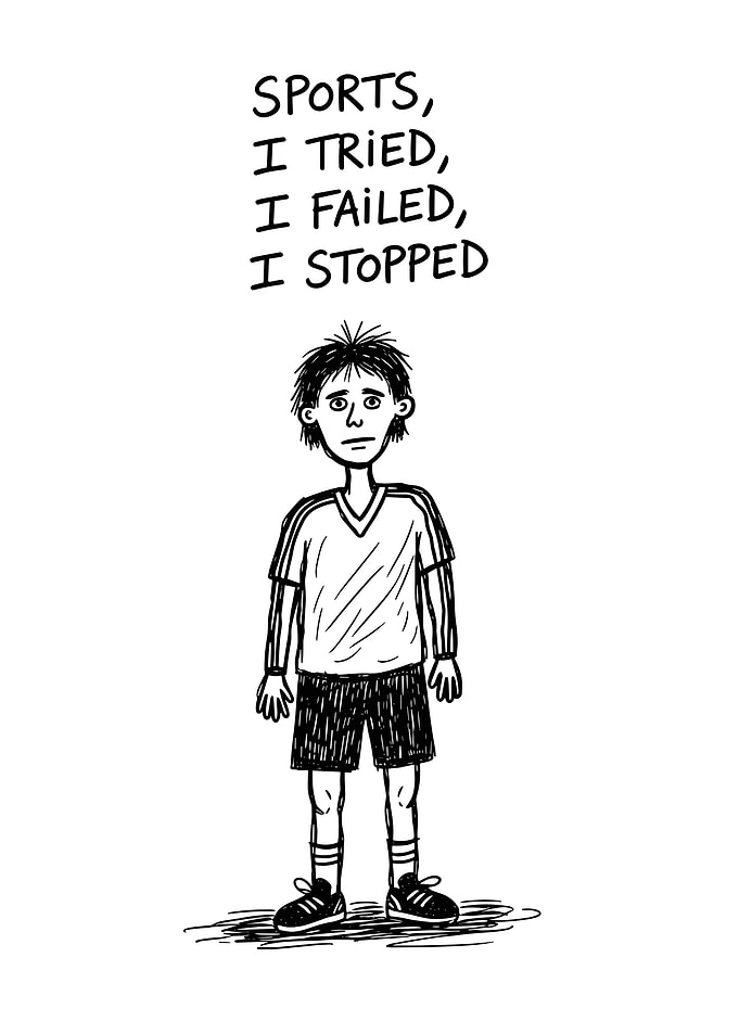 Sports, I tried, I failed, I stopped