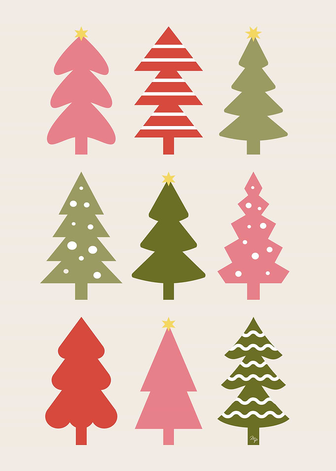 Colorful Christmas Trees