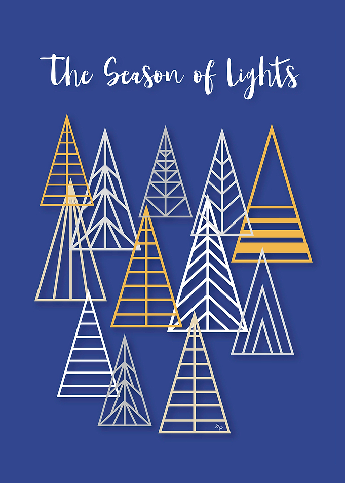 The Season of Lights Trees Xmas Text art