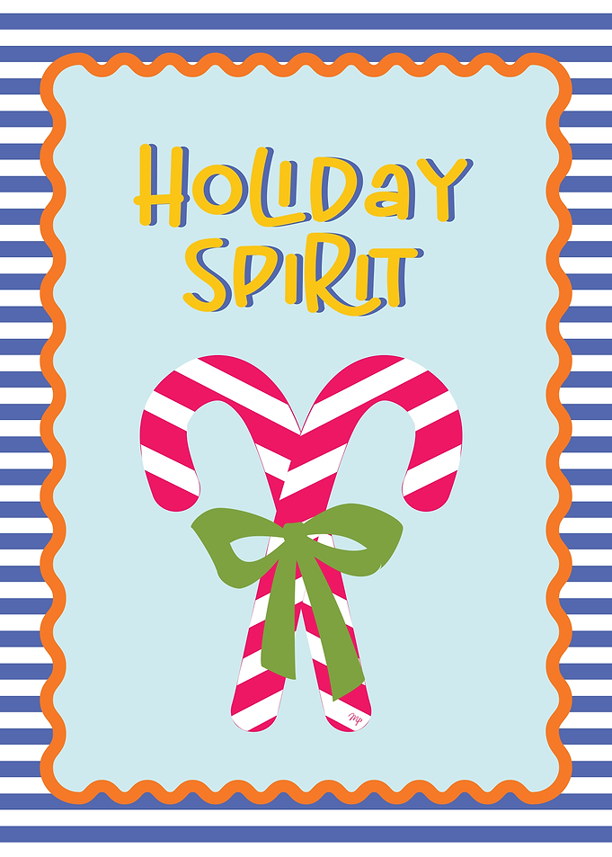 Holiday Spirit Candy Cane Xmas Text art