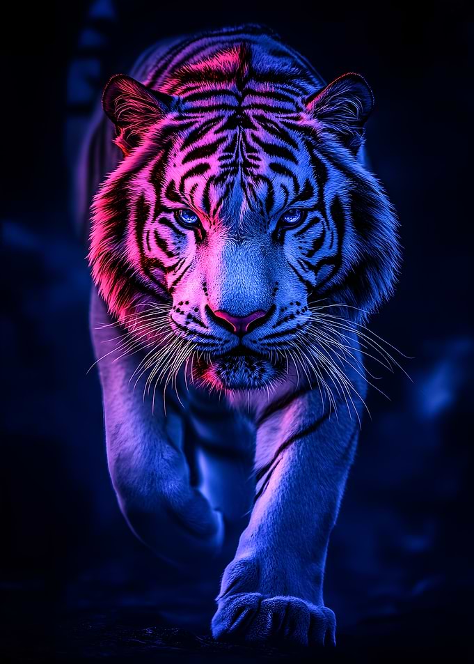 Neon Tiger Portrait