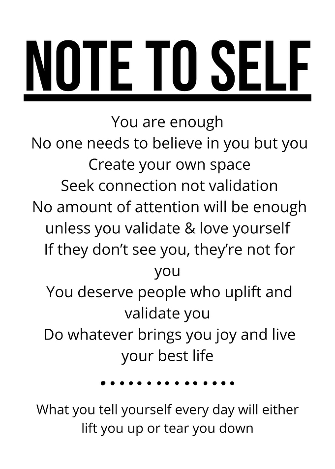 Note to Self Inspirational Quote