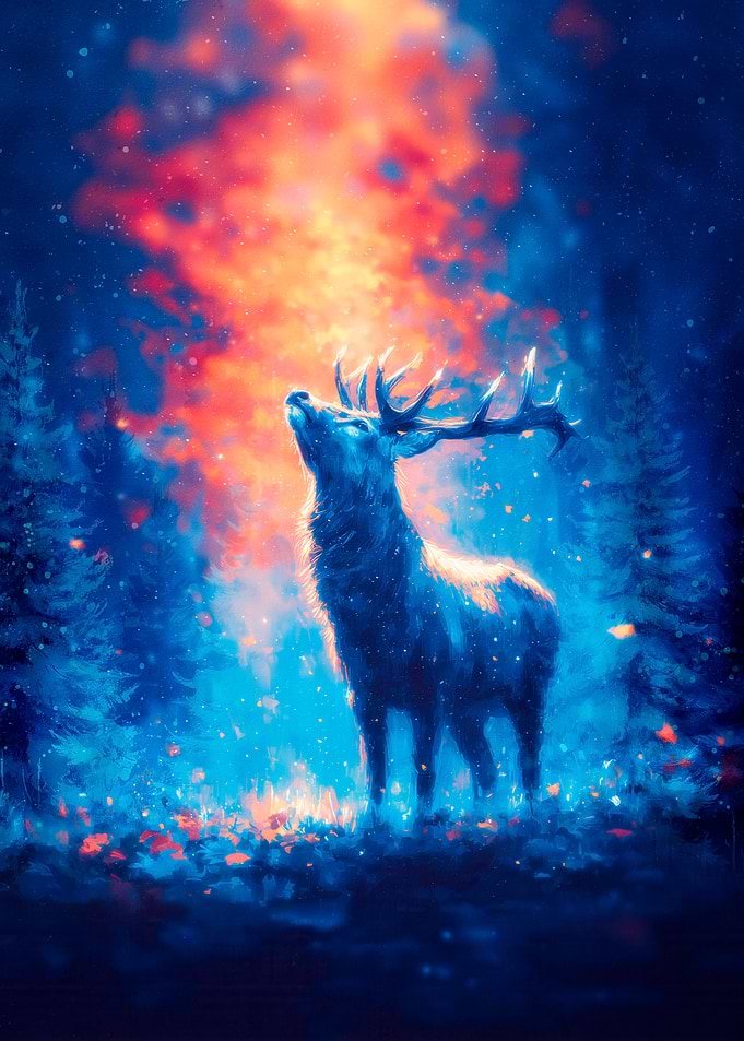 Majestic Deer in Enchanted Forest