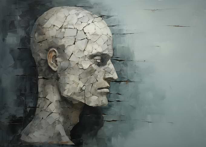 Surreal Stone Head Profile
