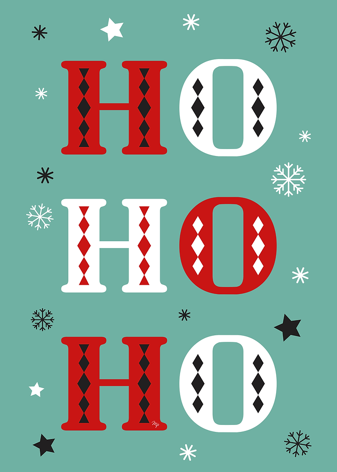 Festive Ho Ho Ho Holiday Text art