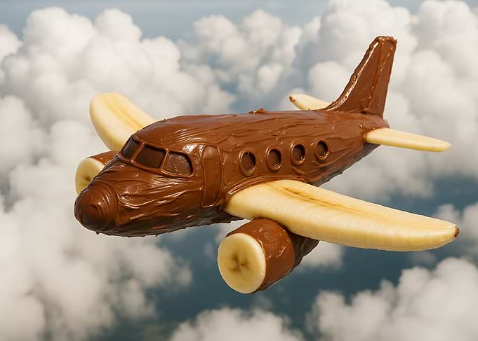 Chocolate Banana Airplane in the Sky