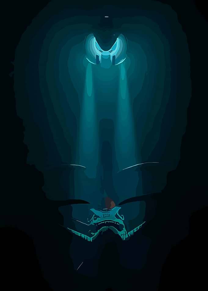 Submarine in Deep Sea Cave