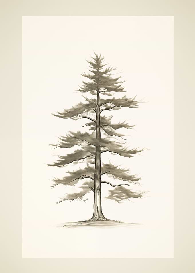 Vintage Winter Pine Tree