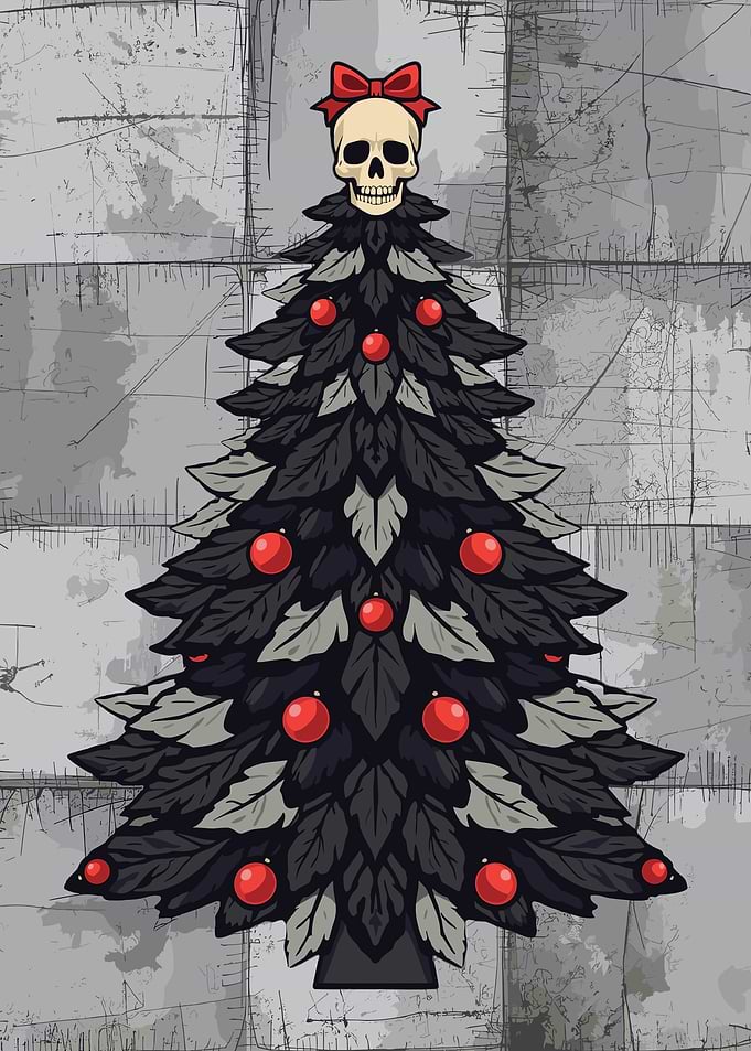 christmas tree skull