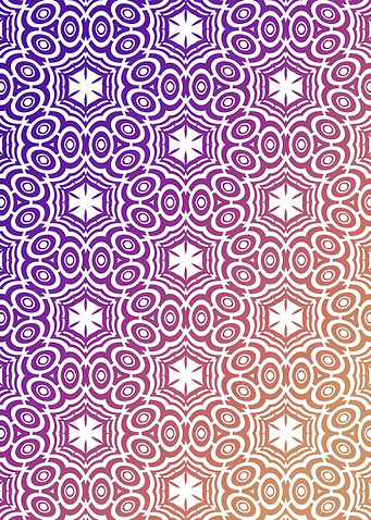 Vibrant Purple Orange Kaleidoscope Floral Pattern