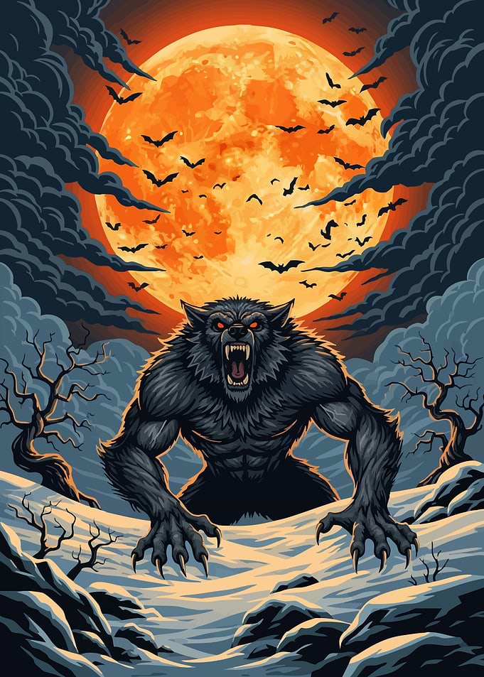 Werewolf howling moon