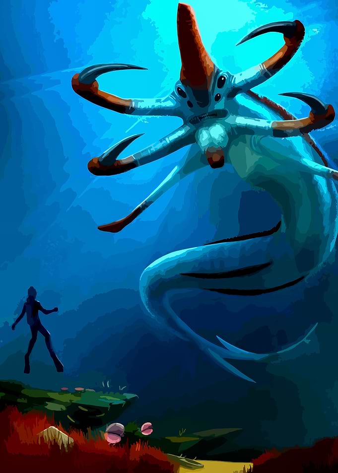 Subnautica Reaper Leviathan Encounter