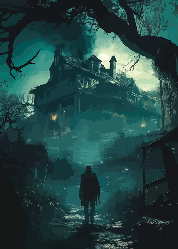 Spooky House in the Woods
