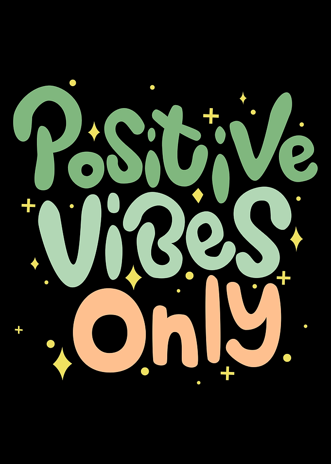 Mindset Inspirational Positive Vibes Only Text Art