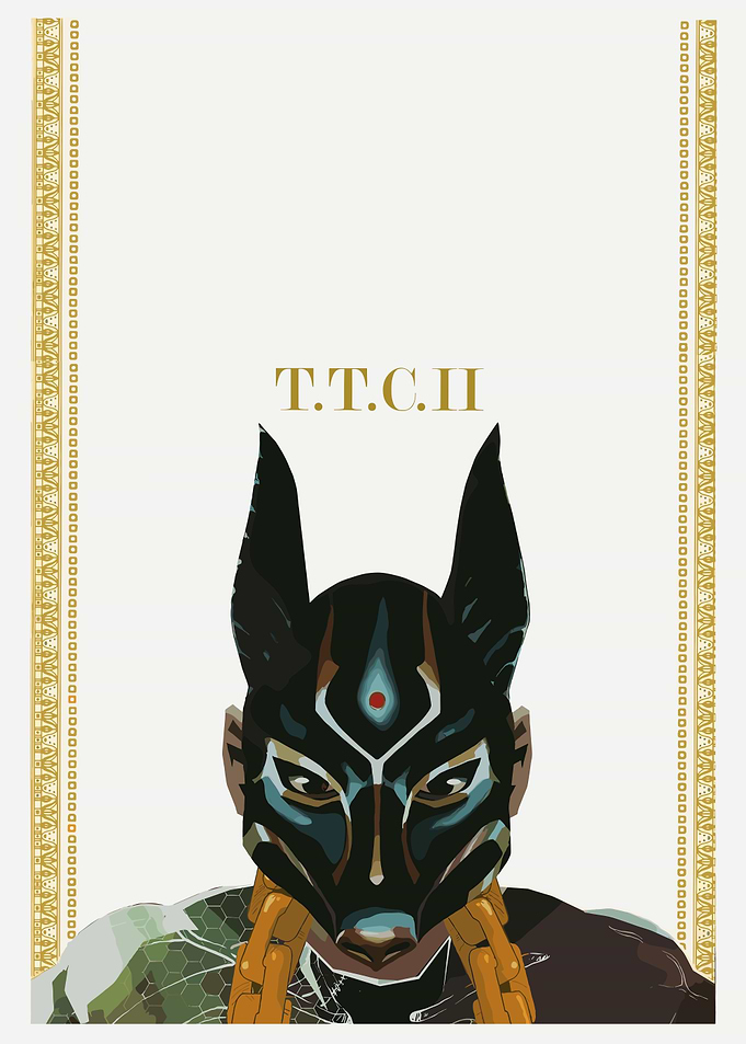 Anubis Mask with Golden Accents