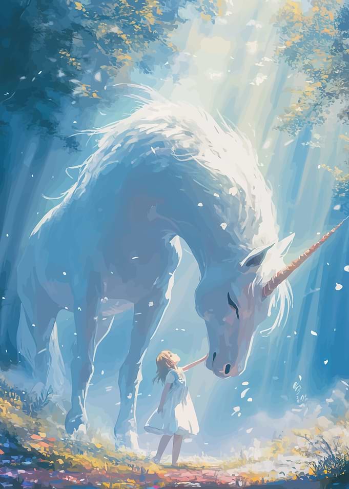 Girl Unicorn Forest