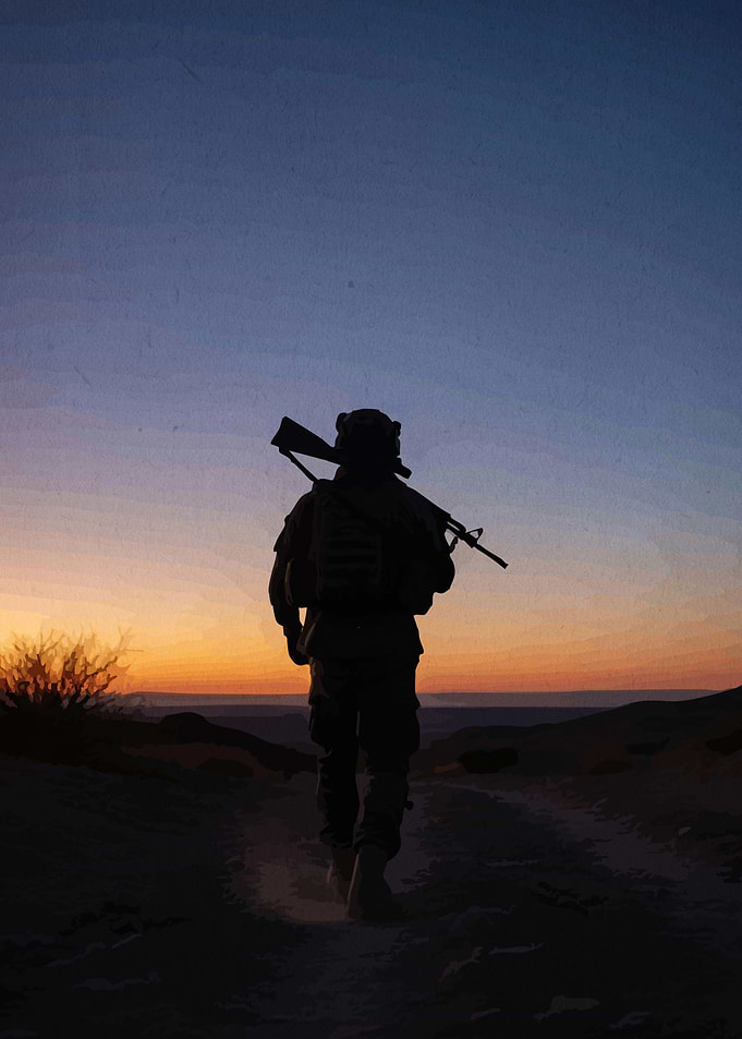 Soldier Silhouette Sunset