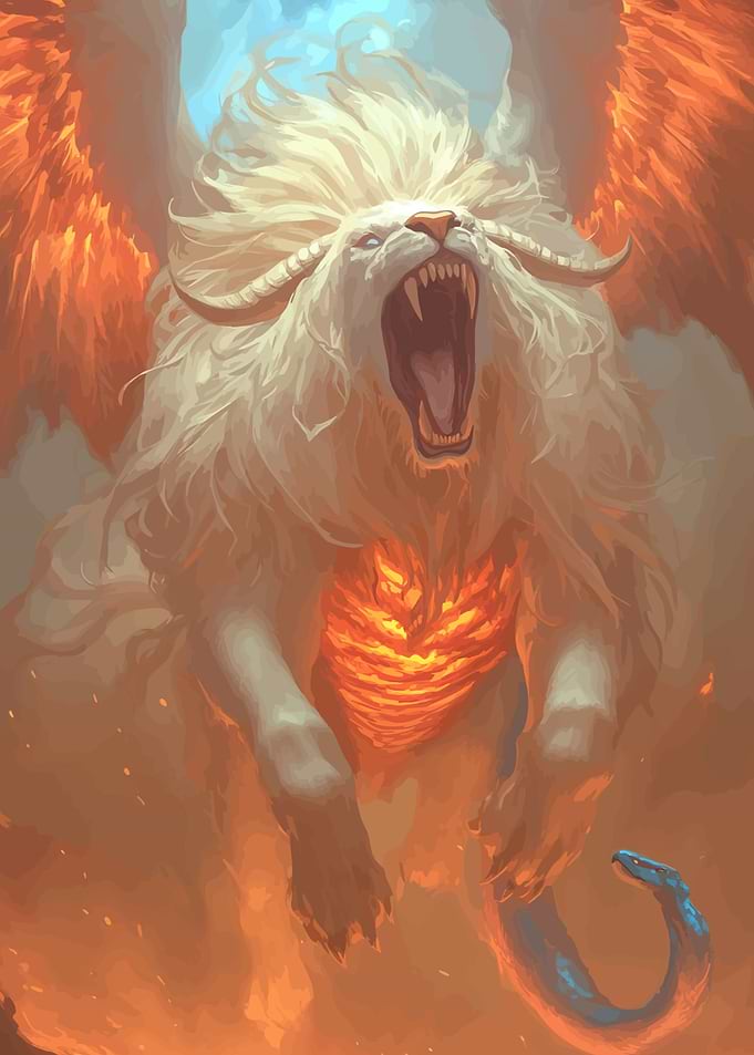 Winged Lion Fantasy Creature