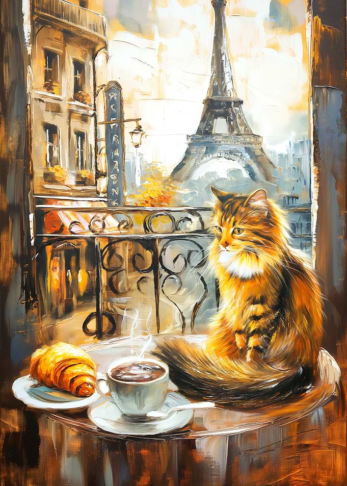 Cat in Paris Painting