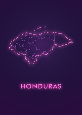 Honduras Neon Map