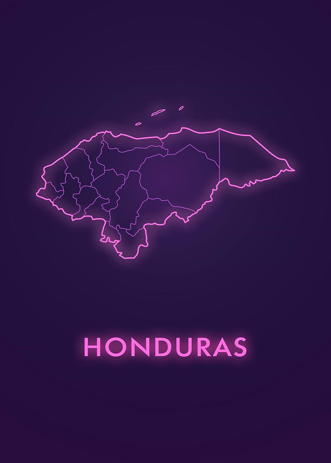 Honduras Neon Map