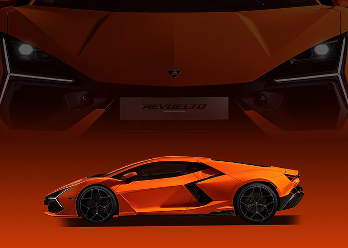 Orange Lamborghini Revuelto Car