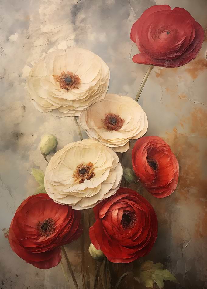 Red and Cream Flowers