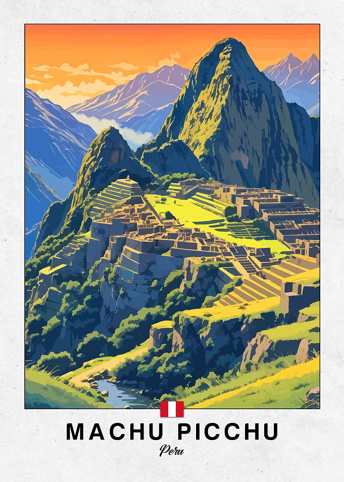 Machu Picchu, Peru Landscape Art