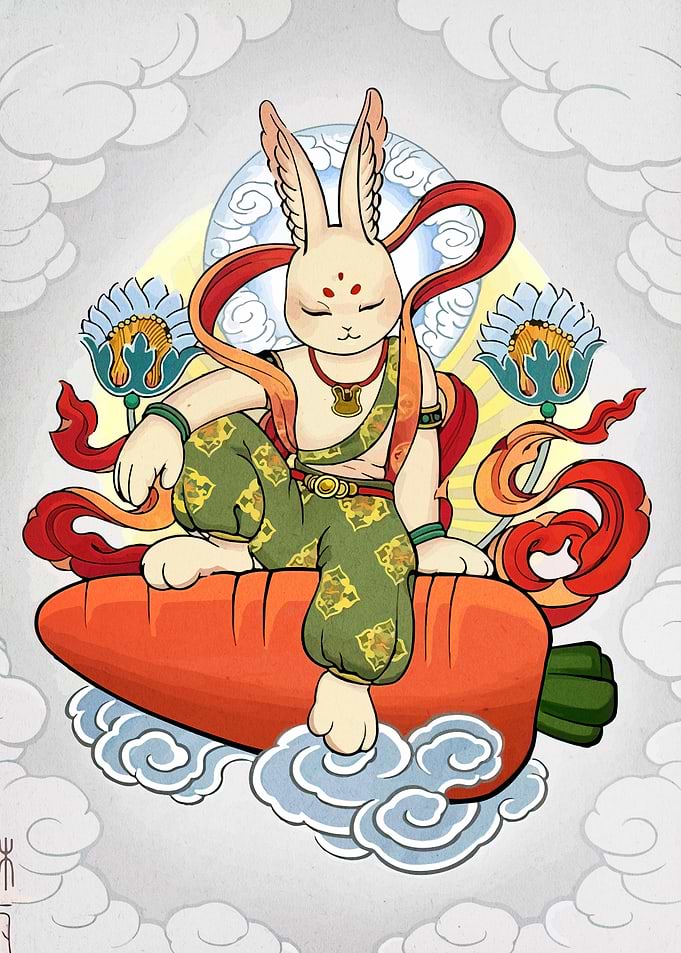 Rabbit Buddha on Carrot
