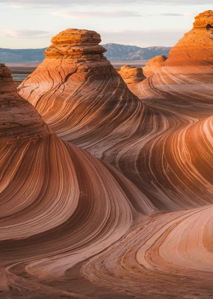 The Wave rock formation landscape