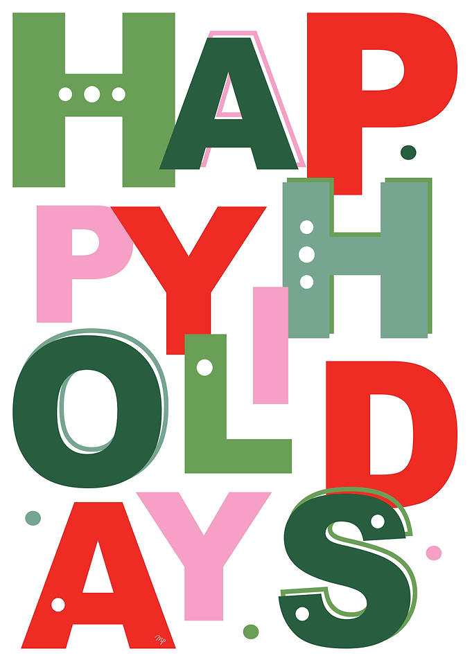 Happy Holidays Colorful Text Art