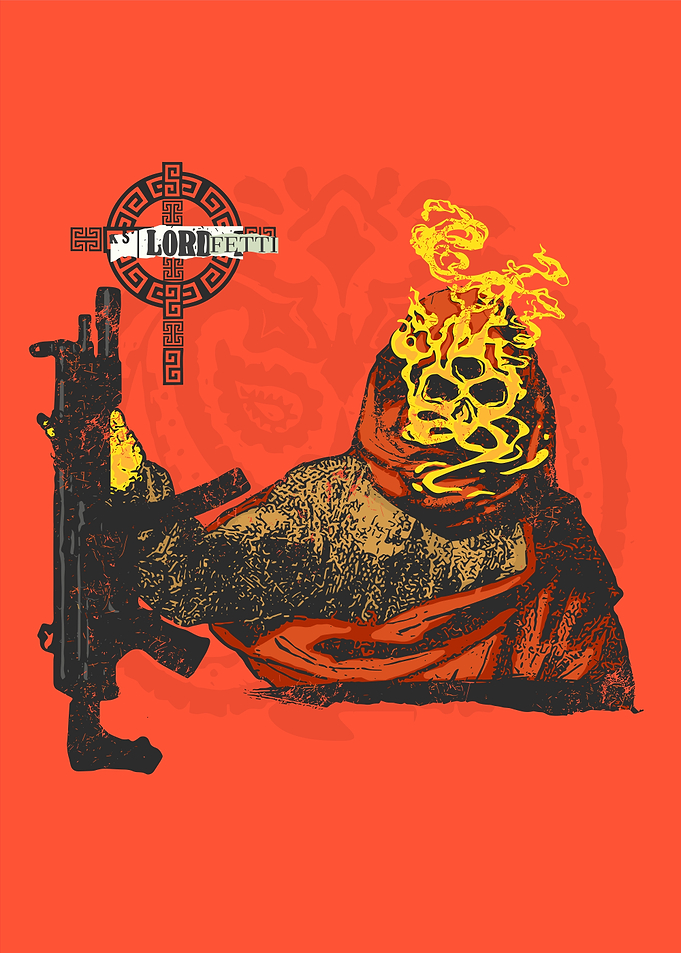 Flaming Skull Warrior with Gun