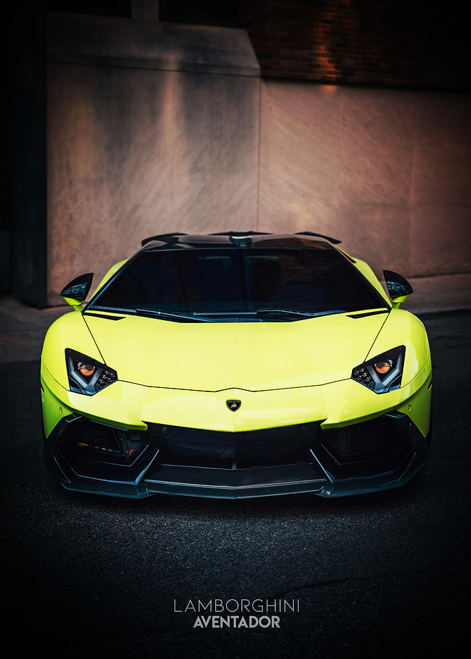 Yellow Lamborghini Aventador Poster