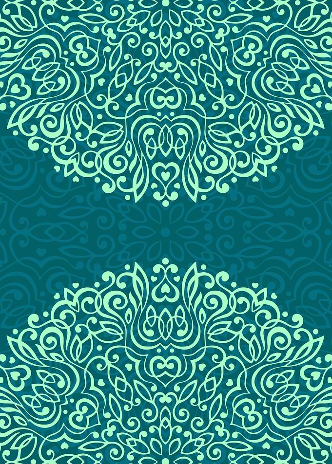 Teal Floral Mandala Pattern